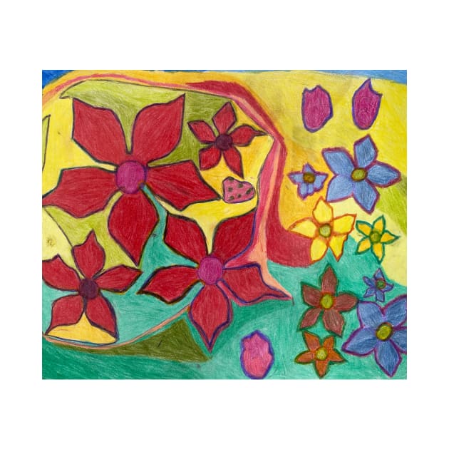 Brilliant And Vibrant Different Coloured Pointsettias Flowers with Colourful Background by PodmenikArt