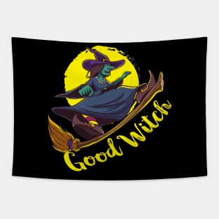Good Witch  Design for a Witch riding a broom Tapestry