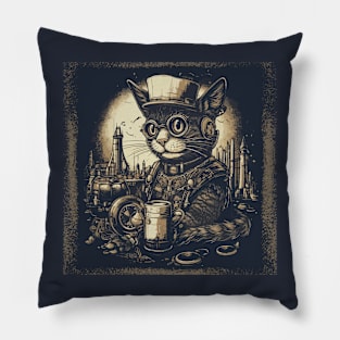 Steampunk car art Pillow