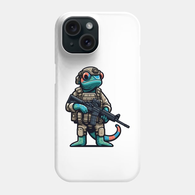 Tactical Cameleon Mastery Tee: Where Style Meets Stealth Phone Case by Rawlifegraphic