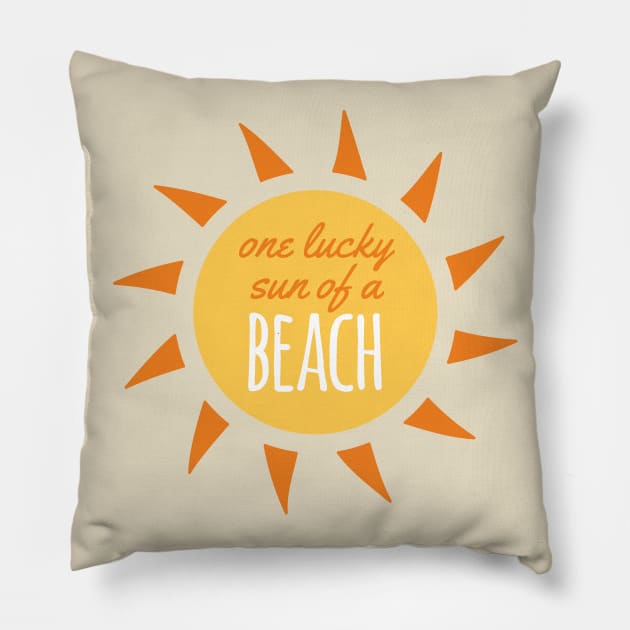 Funny Sun of a Beach Pun Pillow by oddmatter