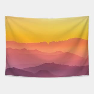 Sunset mountain panorama Tapestry