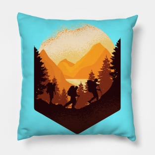 Friends Mountain Hiking Lover Artwork - Trekking Lover Pillow