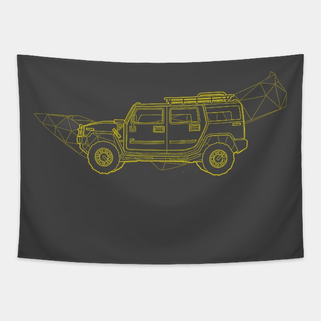 Hummer H2 Gold, Geo Tapestry by Bluevolksmann