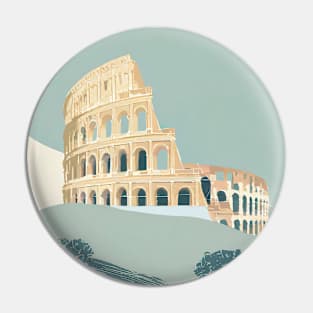 Vintage Italy Rome Colosseum Travel Poster" Pin