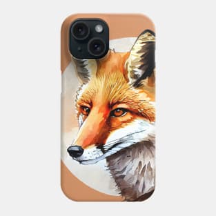 Fox Art, Watercolor Painting Phone Case