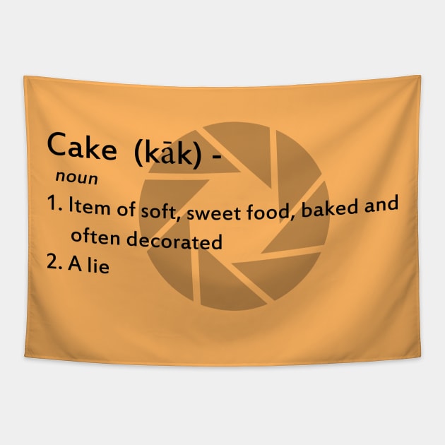 Portal Cake definition Tapestry by Kaztiel