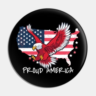 Proud American USA American Eagle US Flag Pin
