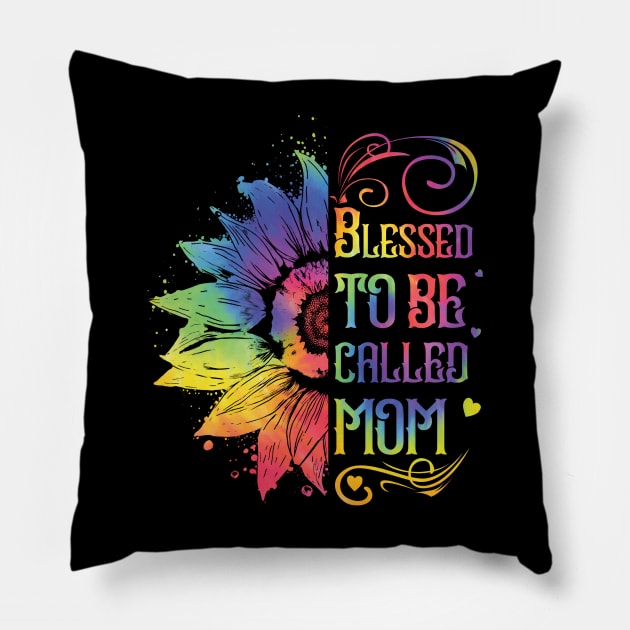 Sunflower Blessed To Be Called Mom Mothers Day Pillow by Buleskulls 