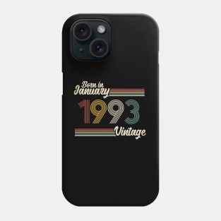 Vintage Born in January 1993 Phone Case