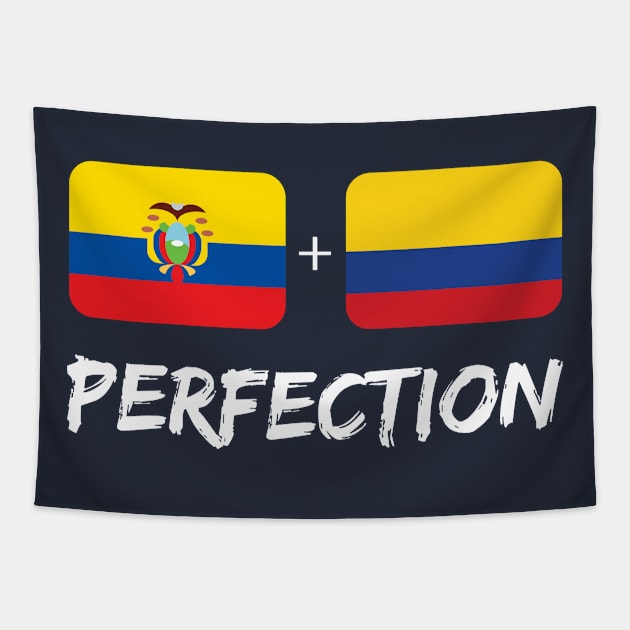 Ecuadorian Plus Colombian Perfection Mix Flag Heritage Gift Tapestry by Just Rep It!!