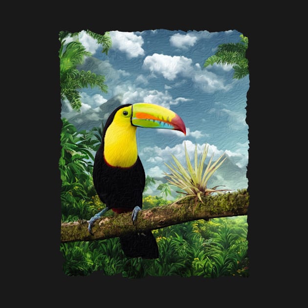 Keel Billed Toucan Jungle View by PhotoArts