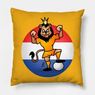 Orange soccer lion Pillow