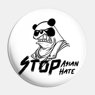 quote: stop asian hate message. Protest symbol. Pin