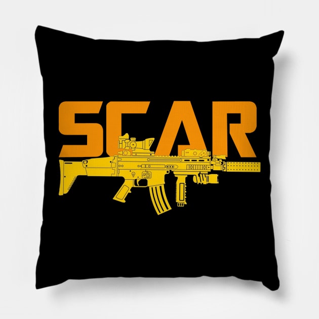 Assault Rifle SCAR Pillow by Aim For The Face