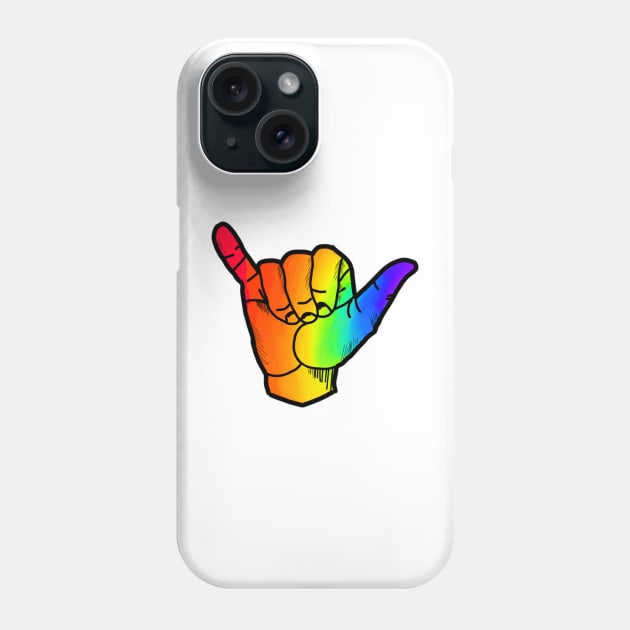 Rainbow hand gesture Phone Case by Keniixx