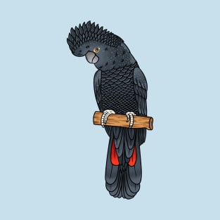 Red-tailed black cockatoo bird cartoon T-Shirt