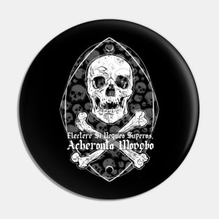 Skull and Bones - Acheronta Movebo, Jolly Roger, Skeleton, Anatomy, Pirates, Halloween Pin