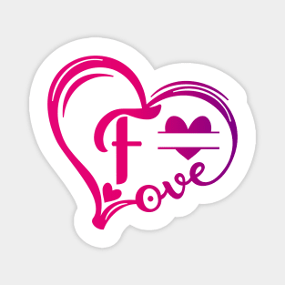 letter f monogram in the shape of love Magnet