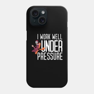 "I work well under pressure" funny diver text Phone Case