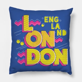 Retro 90s London, England Pillow