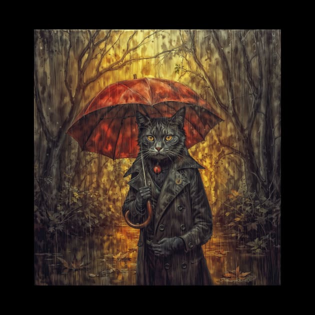The Cat with the Umbrella Collection: Enchanted Forest and Autumn Splendor by Creative Art Universe