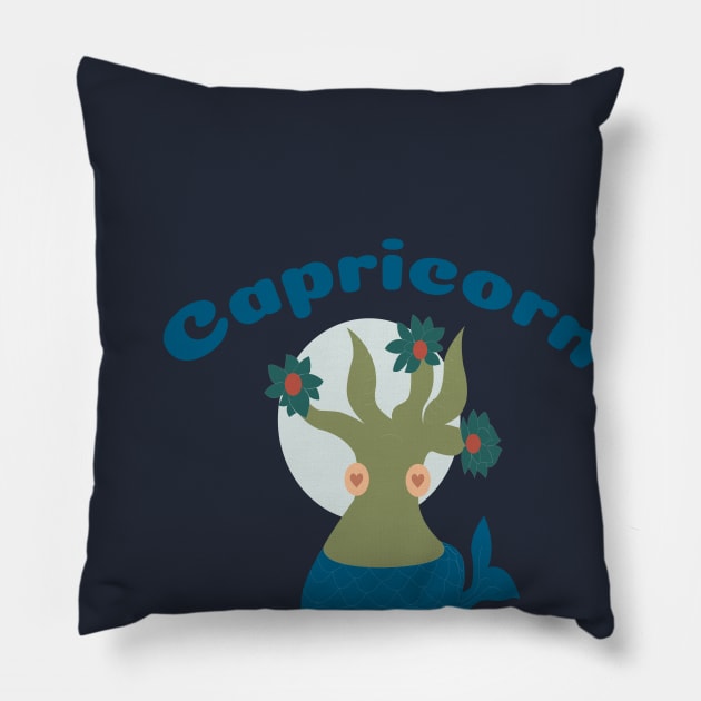 Capricorn - Zodiac Lovely Universe tree Pillow by futuremeloves.me