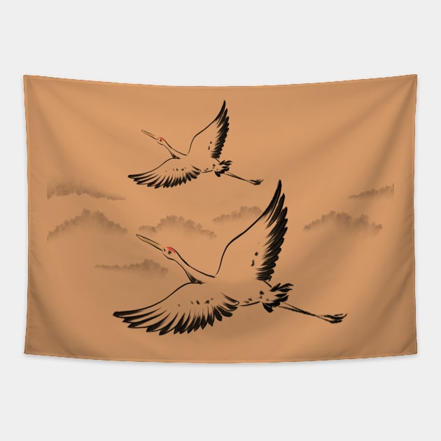 Awesome Crane Tapestry by Happy Art Designs