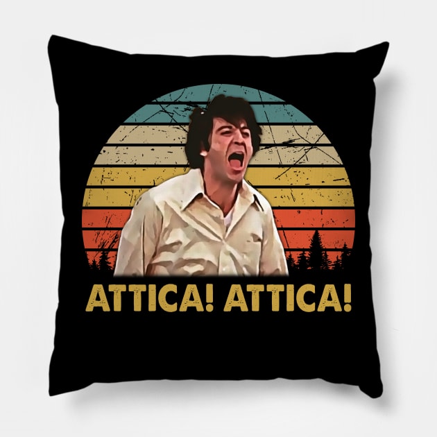 Funny Men Attica Dog Quote Vintage Pillow by Crazy Cat Style