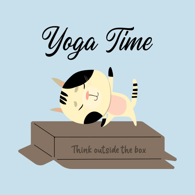 Yoga Cat / Yoga Time / Yoga Training T-shirt / Cute Cat Doing Yoga / Think Outside The Box by Redboy