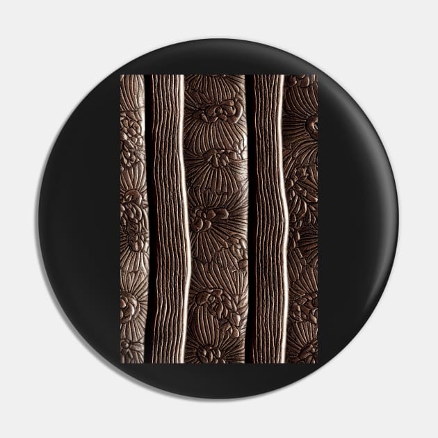 Dark Brown Ornamental Leather Stripes, natural and ecological leather print #45 Pin by Endless-Designs