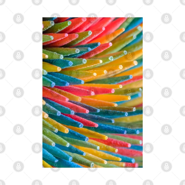 Rainbow Multicolored Toothpicks Macro Photograph by love-fi