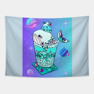 Galaxy Frappe Whale (seafoam) Tapestry