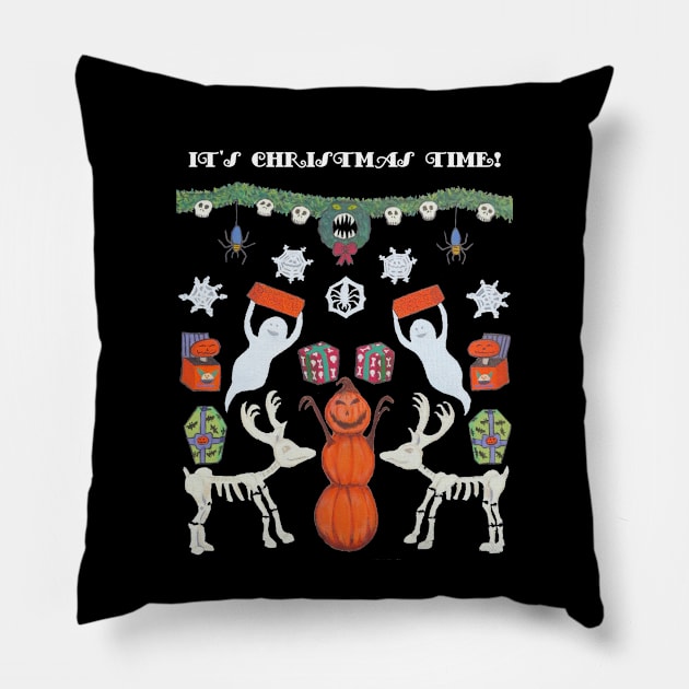 It's Christmas Time! Pillow by tesiamarieart