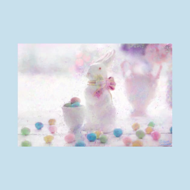 Pastel Easter Bunny Still Life Impressionist Painting by BonBonBunny