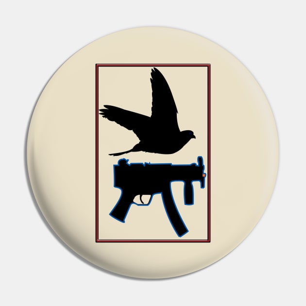 Pigeon and Gun Pin by momomoma