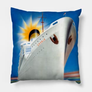 Vintage Travel Poster The Netherlands MS. Oranje Pillow