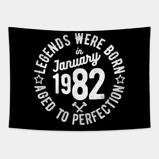 Legends Were Born in January 1982 Tapestry by cowyark rubbark