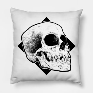 Skull line drawing Pillow