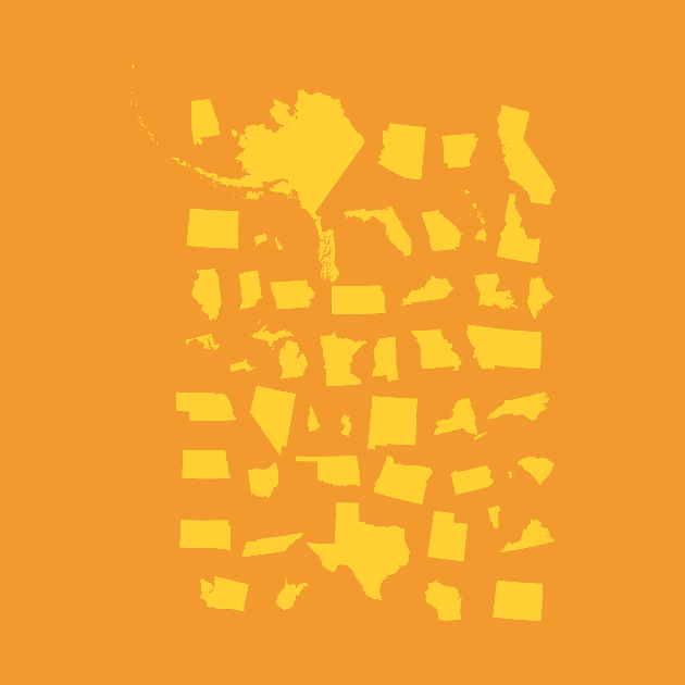 United Shapes of America in Sunglow by All Mapped Out