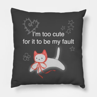 Y2k Kitty - Dark Background Pillow