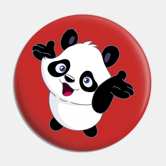 Cheerful Baby Panda Pin by DigiToonsTreasures