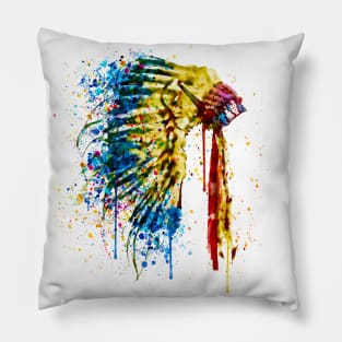 Native American Feather Headdress Pillow