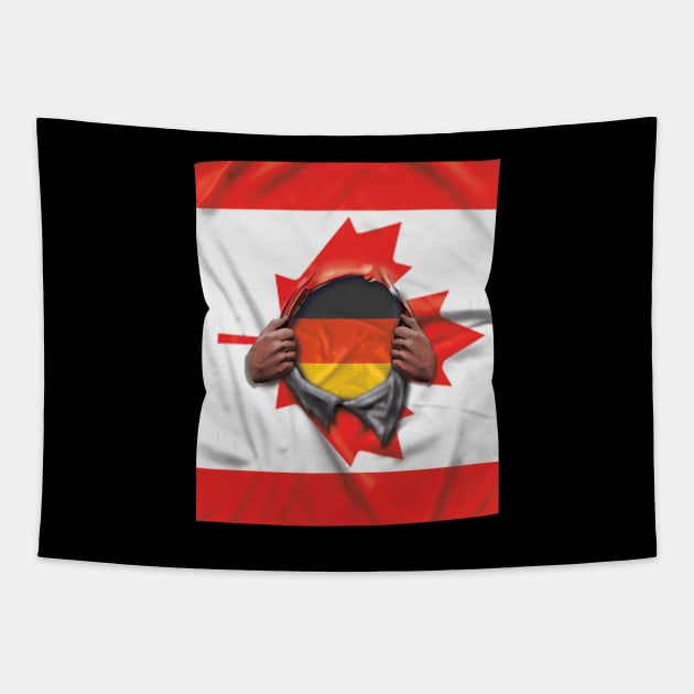 Germany Flag Canadian Flag Ripped - Gift for German From Germany Tapestry by Country Flags