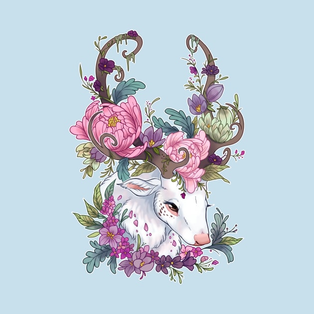 Floral deer by KaceyMeg