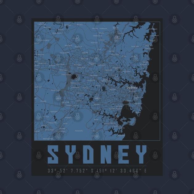 Sydney, NSW, City Map Australia by Saraahdesign