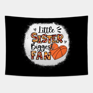 Basketball Sister Shirt Little Sister Biggest Fan Tapestry