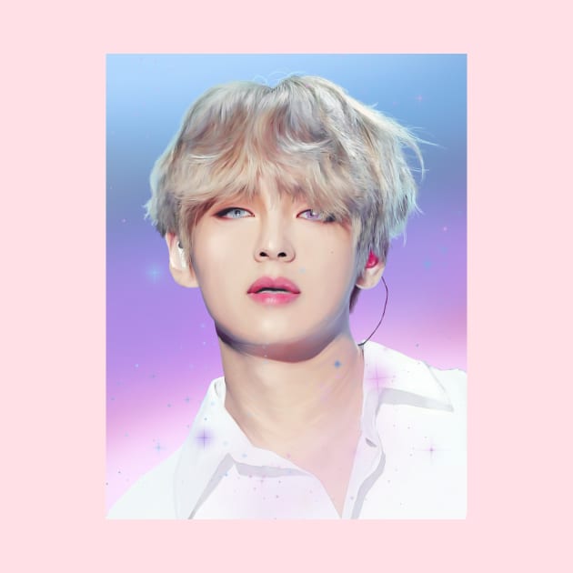 Bts Tae painting effect (blue and pink eyes) - BTS Army kpop gift BT21 by Vane22april