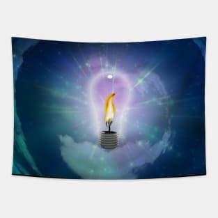 Light Bulb with Flame Tapestry