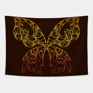 Golden Butterfly doodling Tapestry